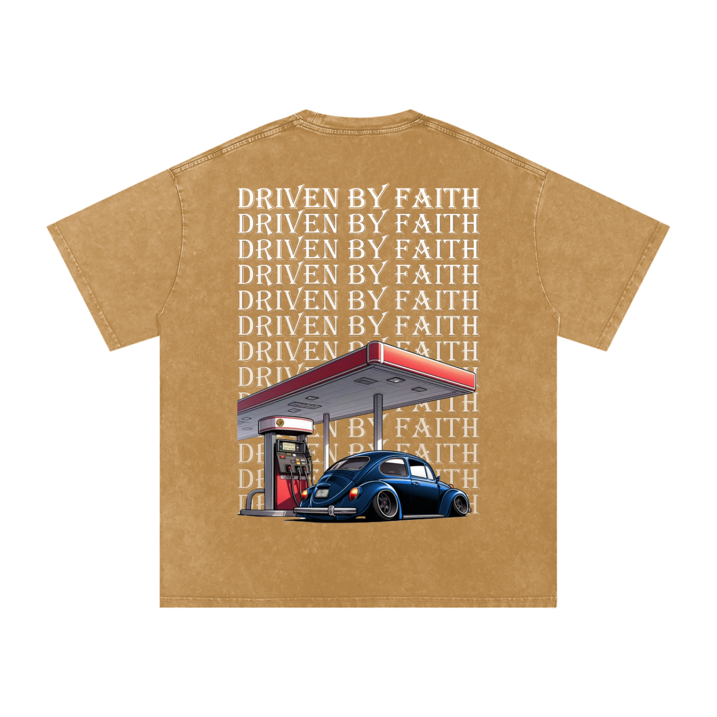 Driven By Faith Volkswagen Beetle Oversized Cotton T-Shirt