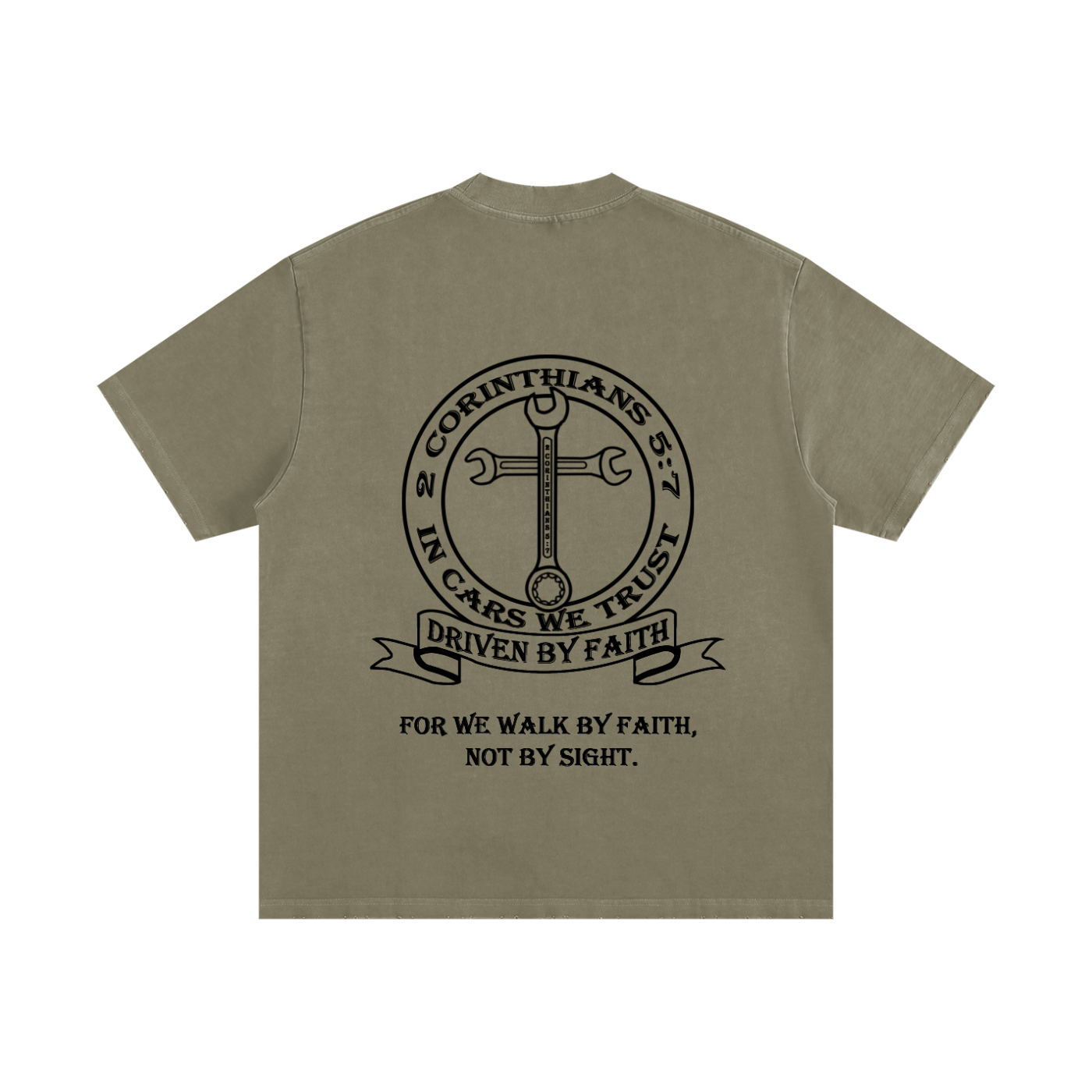 In Cars We Trust Heavyweight Vintage Washed Frayed T-Shirt