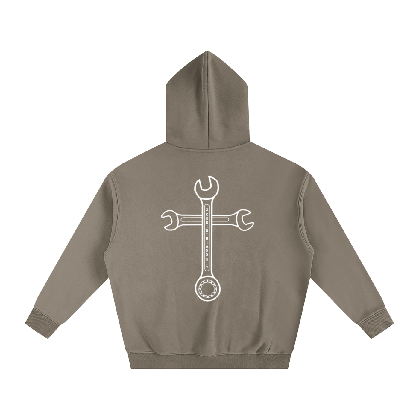 Driven By Faith Cross Back Oversize Fleeced Hoodie