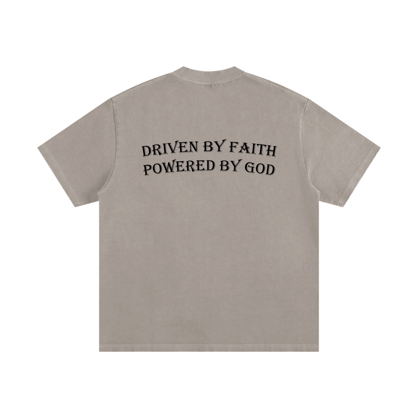 Driven By Faith Powered By God Back Heavyweight Vintage Washed Frayed T-Shirt
