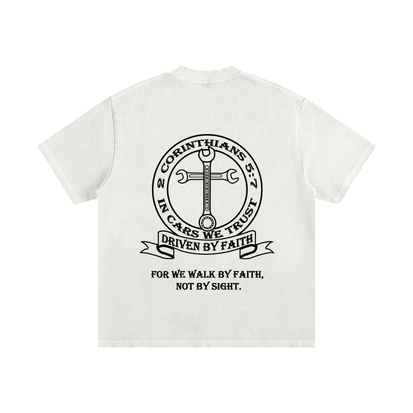 In Cars We Trust Heavyweight Vintage Washed Frayed T-Shirt