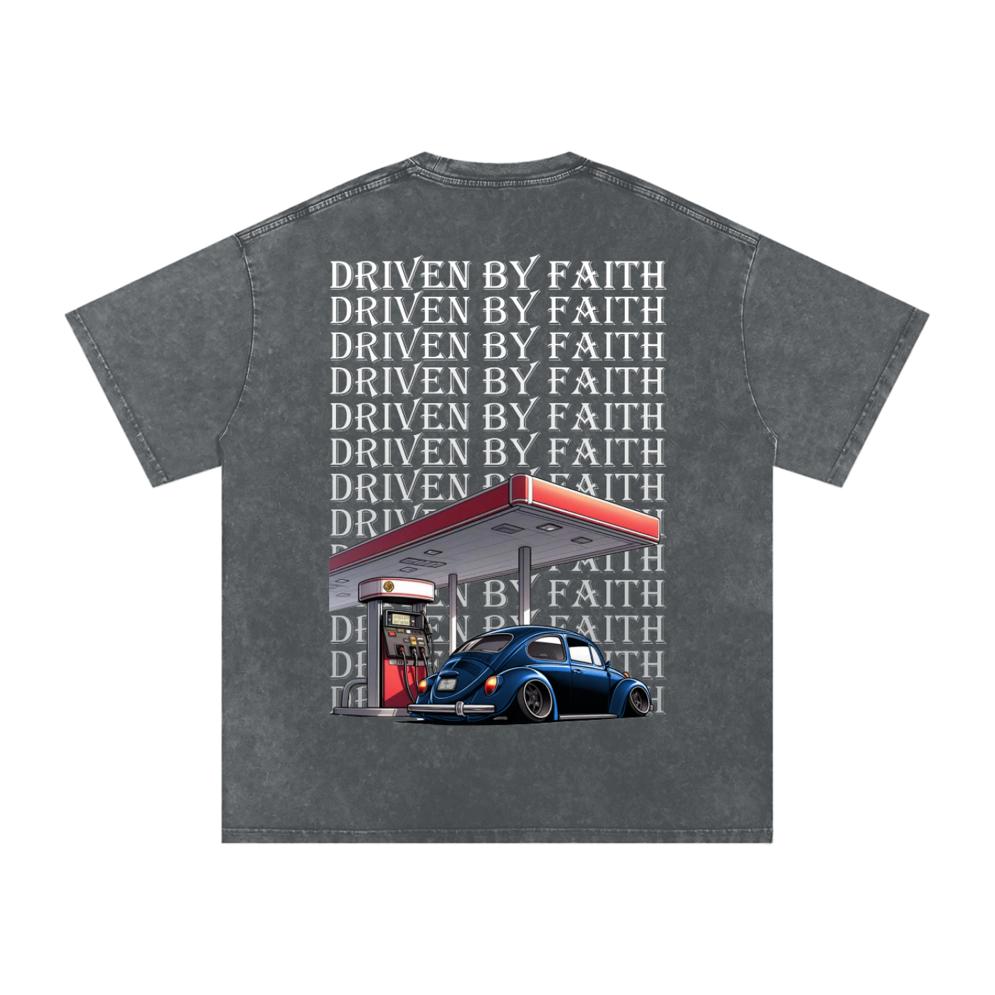 Driven By Faith Volkswagen Beetle Oversized Cotton T-Shirt