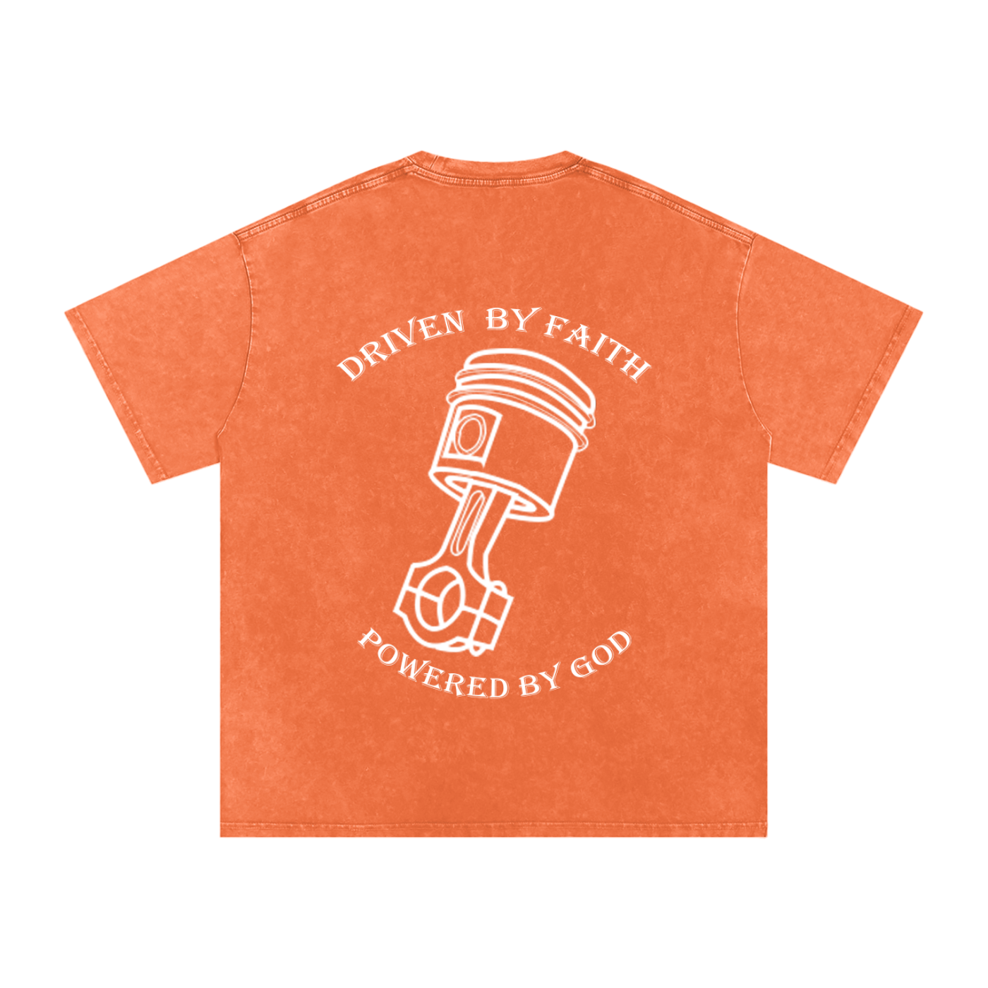 Driven By Faith Piston Powered by God Back Oversized T-Shirt