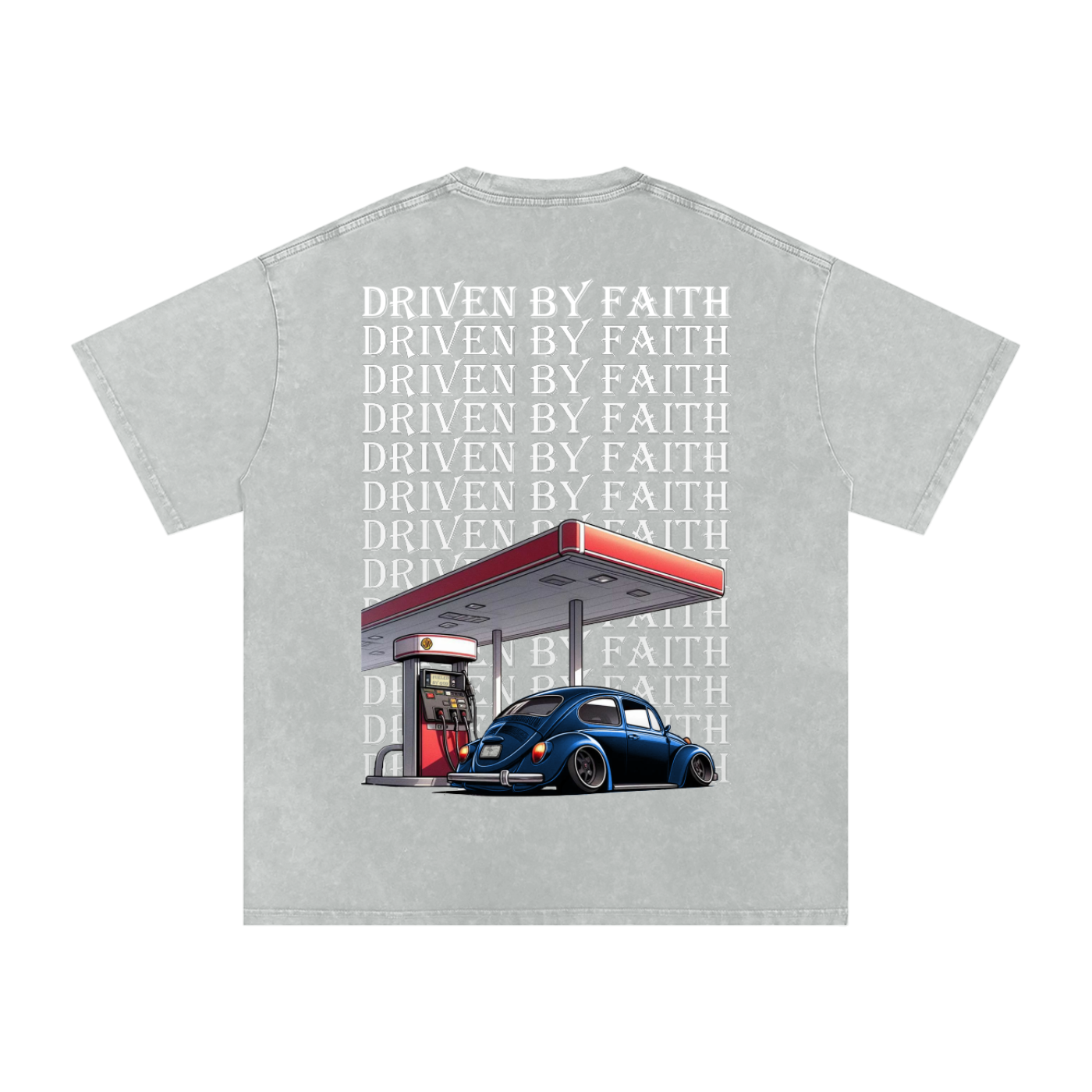 Driven By Faith Volkswagen Beetle Oversized Cotton T-Shirt