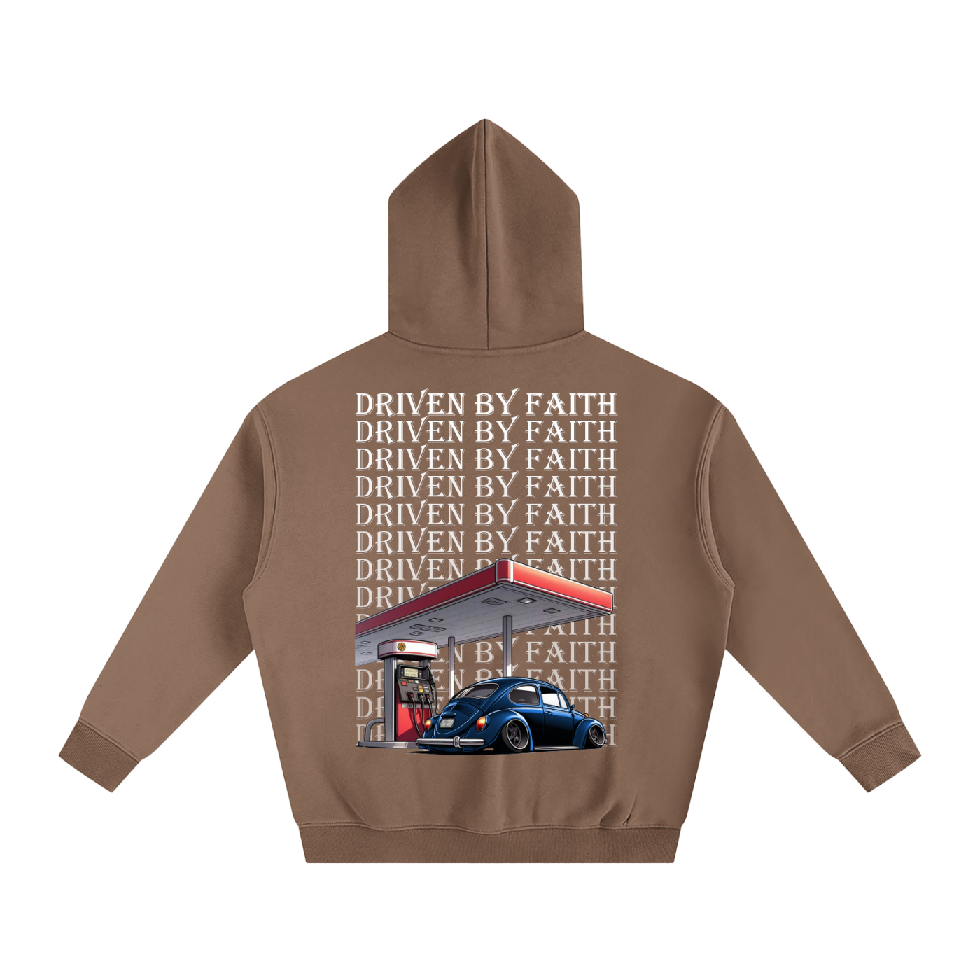 Driven By Faith Volkswagen Beetle Oversize Fleeced Hoodie
