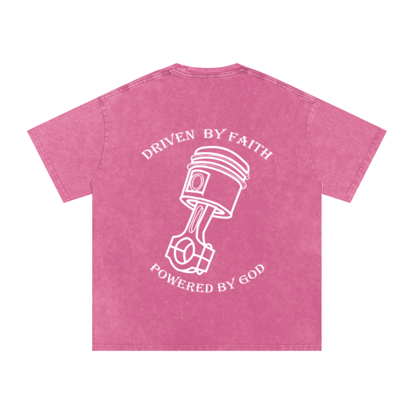 Driven By Faith Piston Powered by God Back Oversized T-Shirt