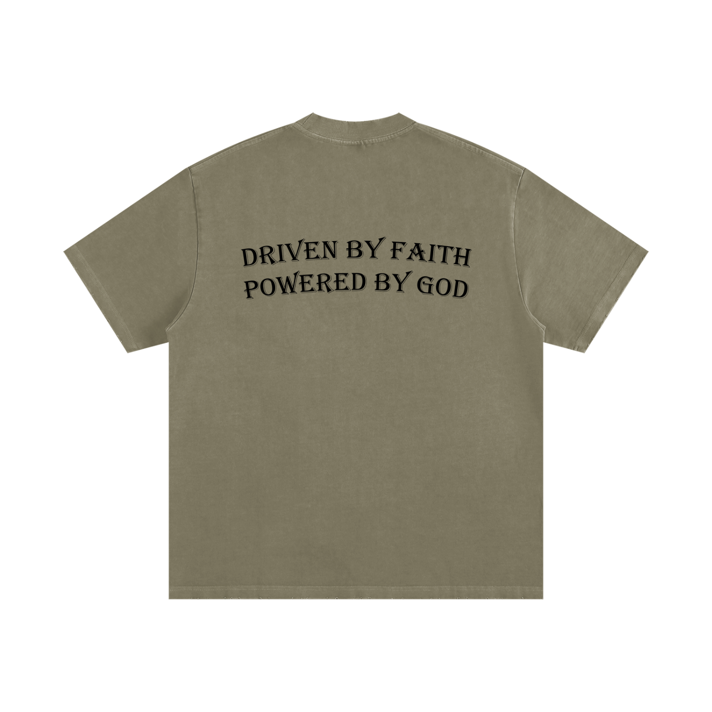 Driven By Faith Powered By God Back Heavyweight Vintage Washed Frayed T-Shirt