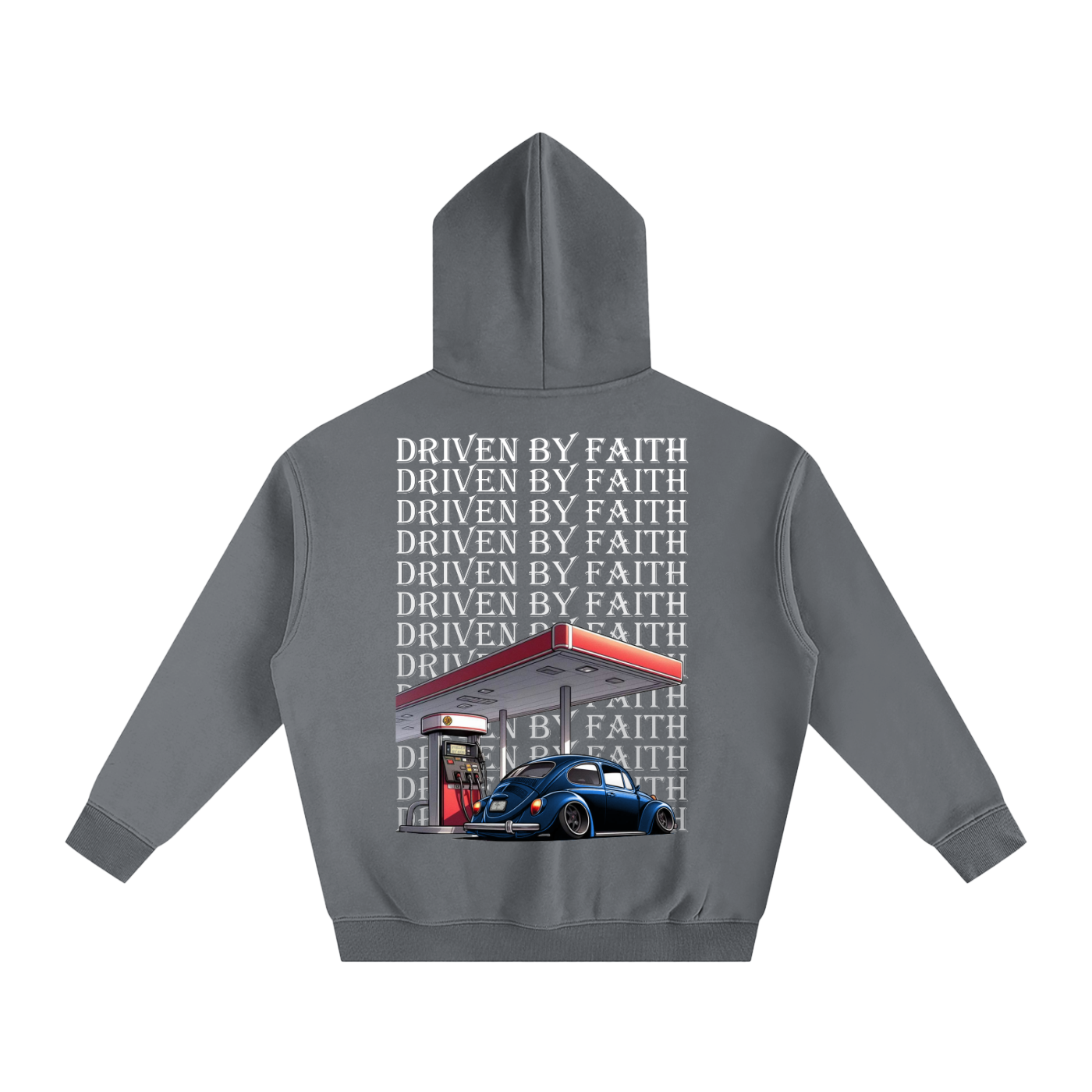 Driven By Faith Volkswagen Beetle Oversize Fleeced Hoodie
