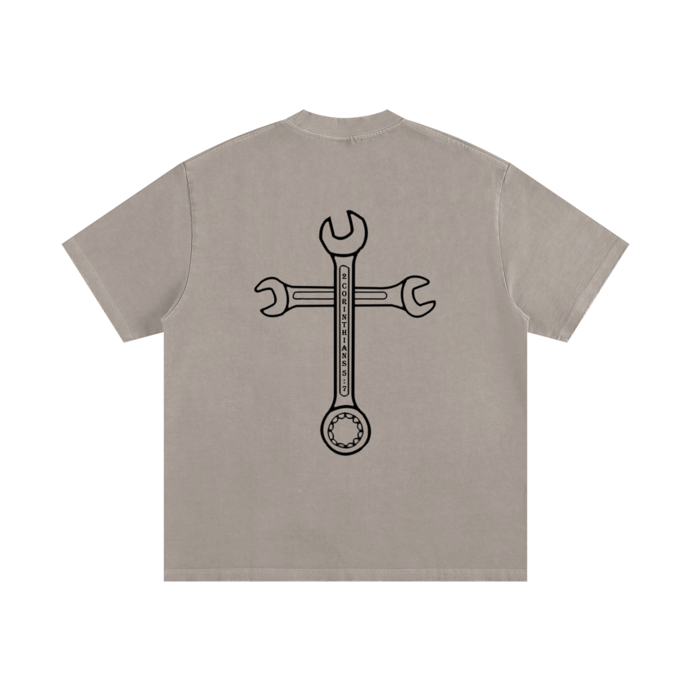 Driven By Faith Cross Back Heavyweight Vintage Washed Frayed T-Shirt