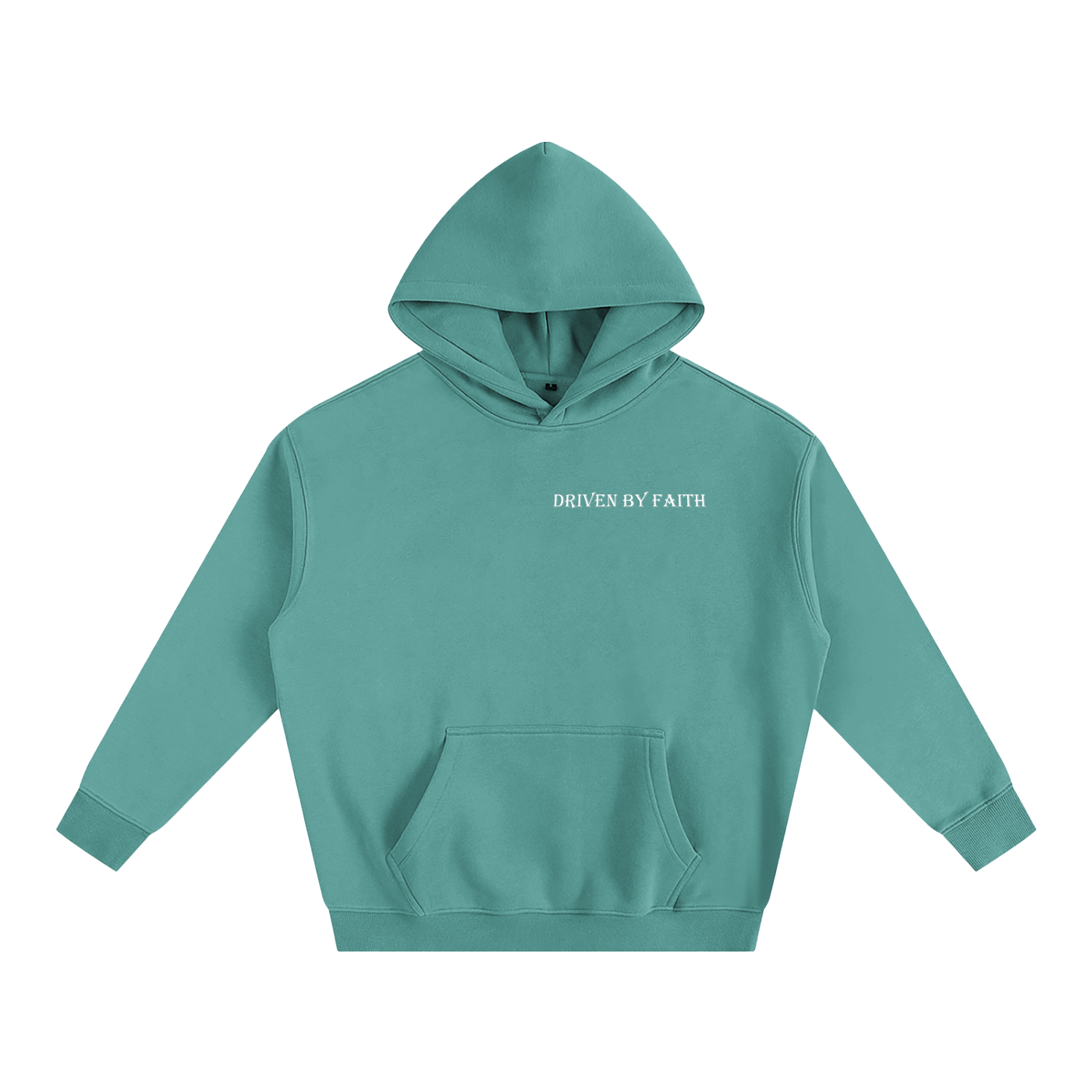 Driven By Faith Cross Powered by God Back Oversize Fleeced Hoodie