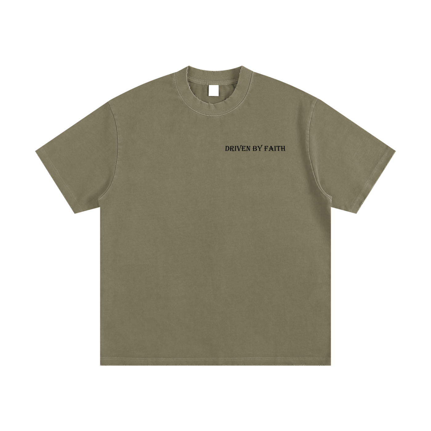 Driven By Faith Piston Powered by God Back Heavyweight Vintage Washed Frayed T-Shirt