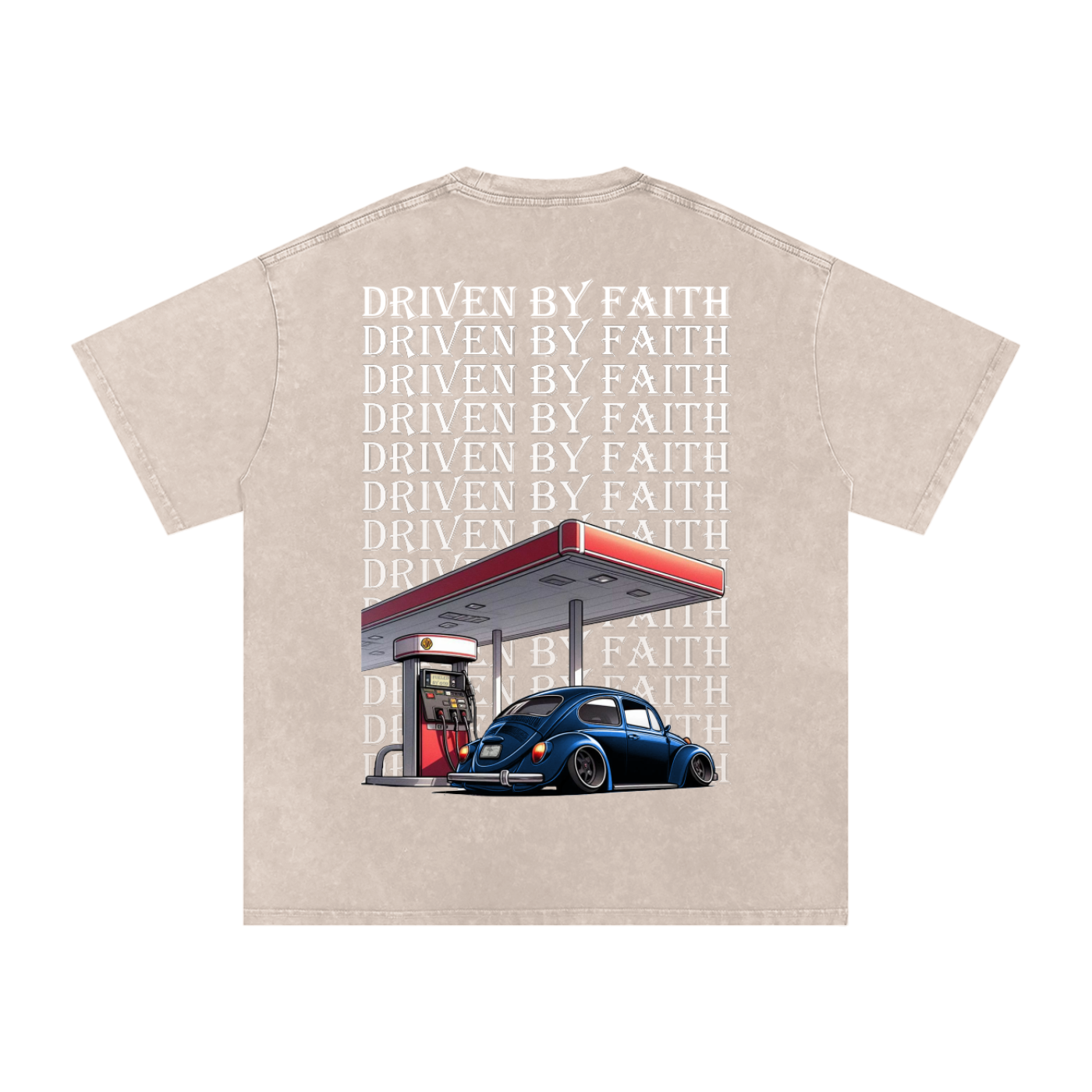 Driven By Faith Volkswagen Beetle Oversized Cotton T-Shirt