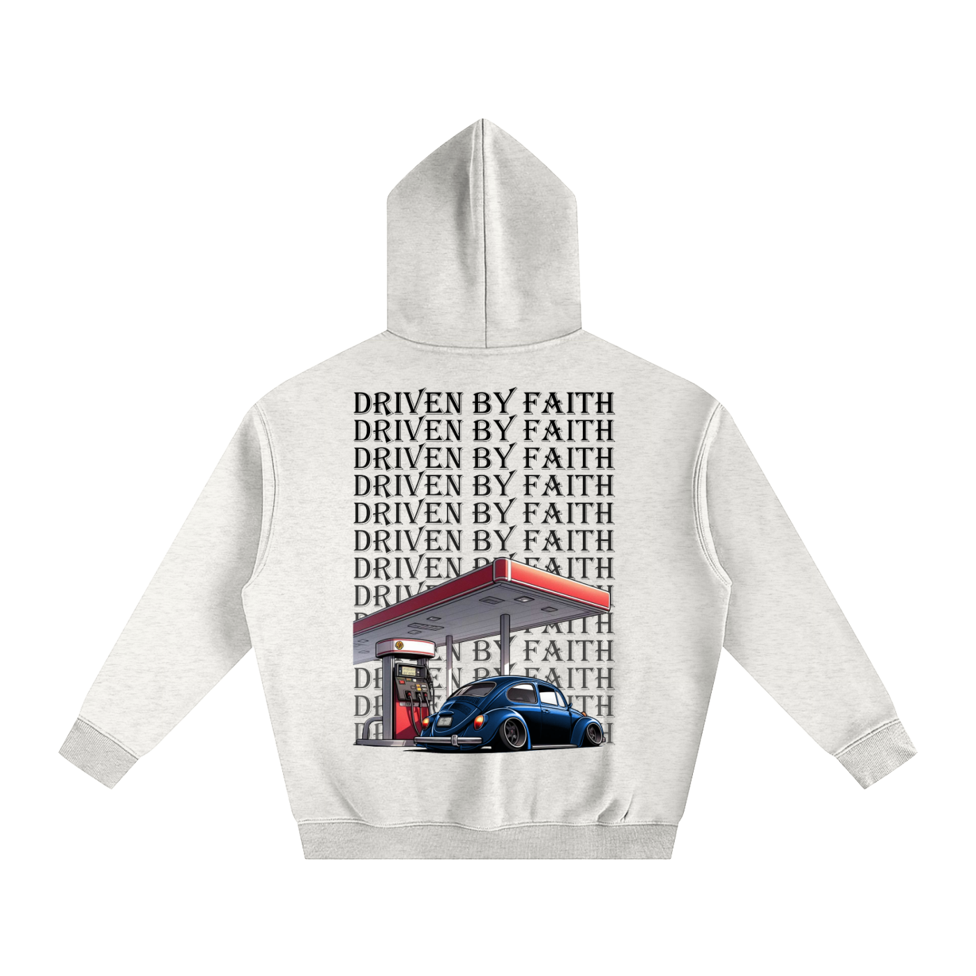 Driven By Faith Volkswagen Beetle Oversize Fleeced Hoodie