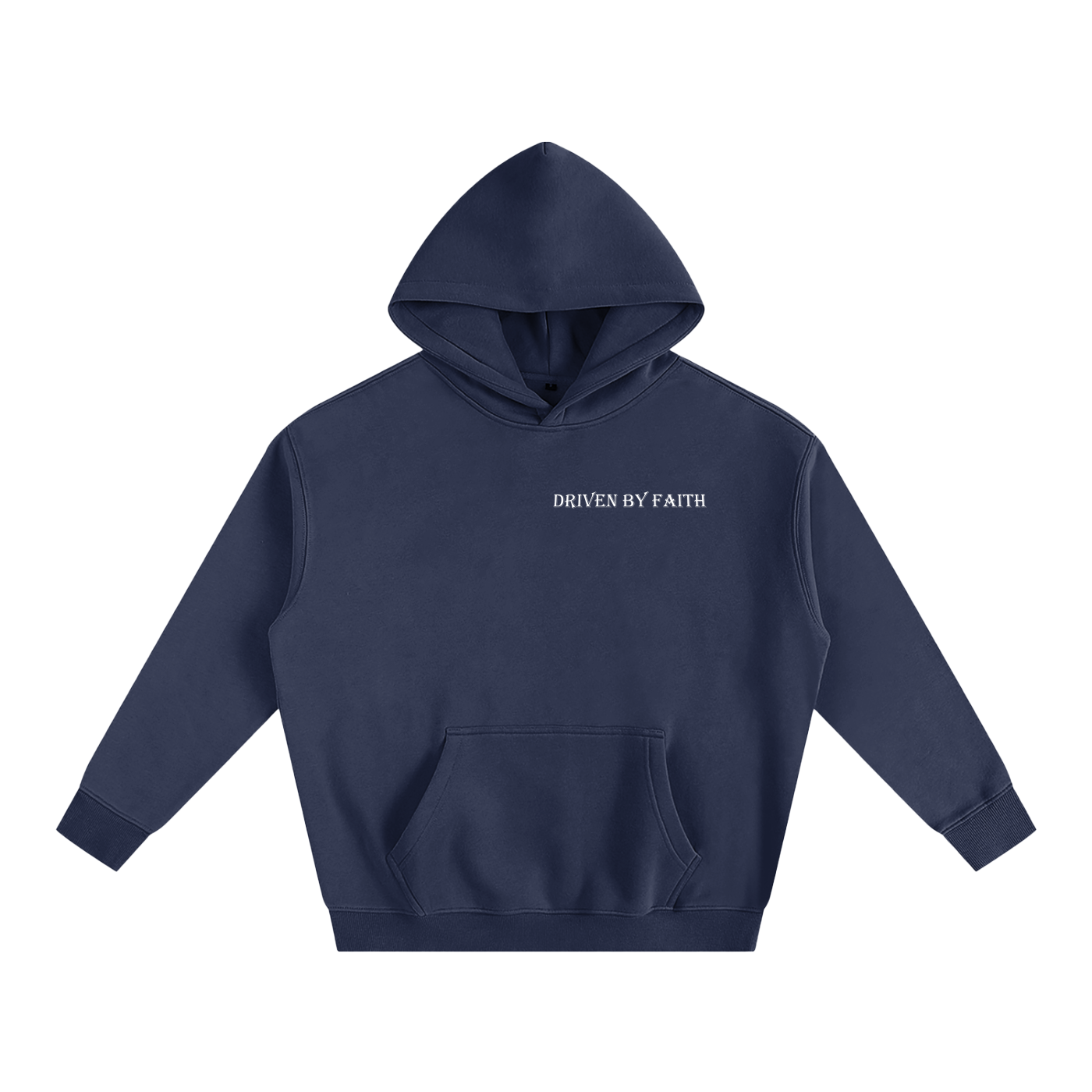 Driven By Faith Cross Powered by God Back Oversize Fleeced Hoodie