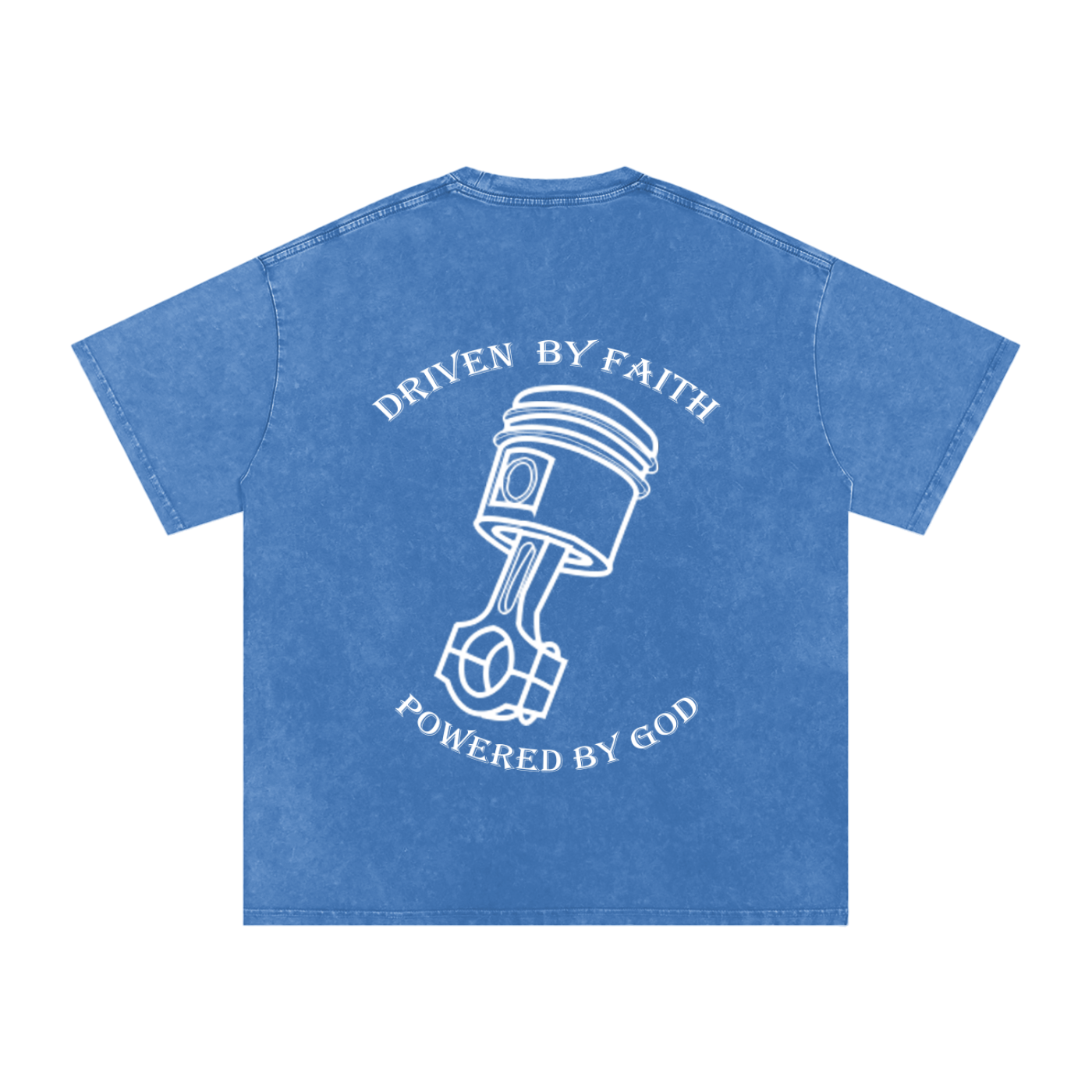 Driven By Faith Piston Powered by God Back Oversized T-Shirt