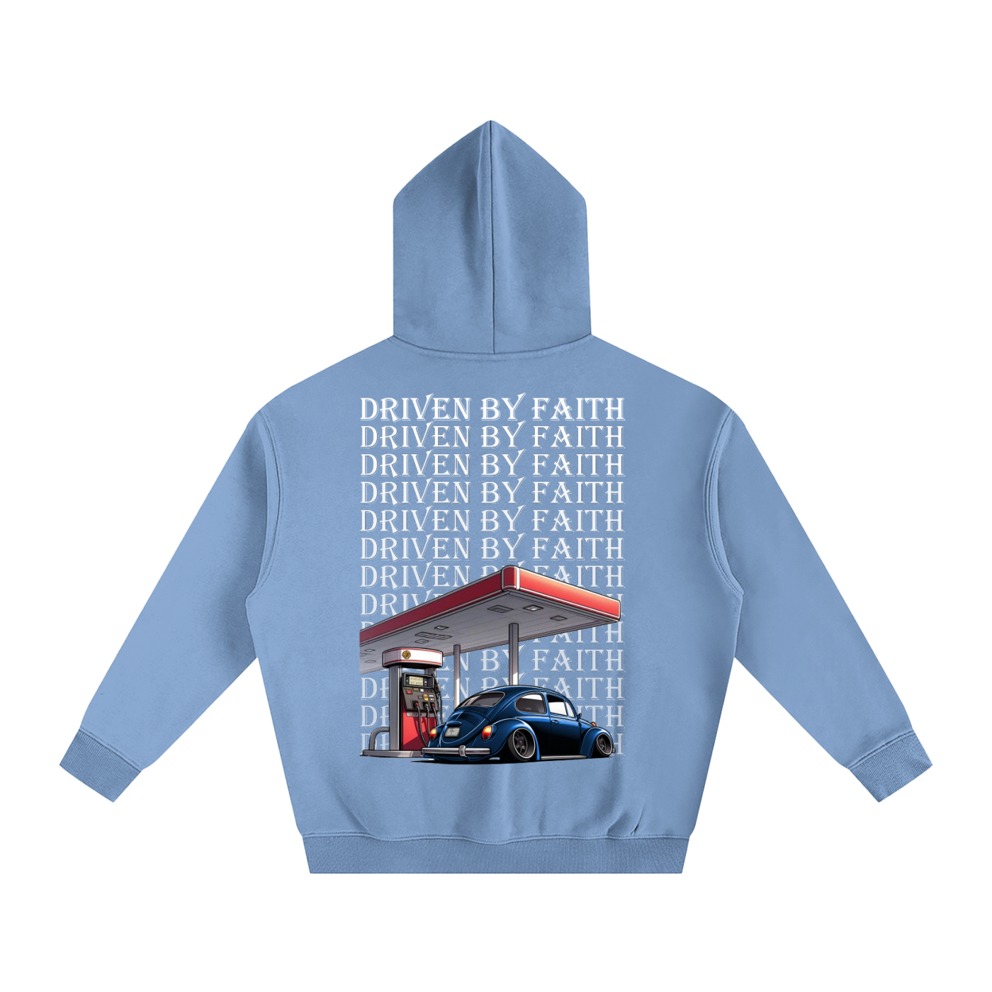 Driven By Faith Volkswagen Beetle Oversize Fleeced Hoodie