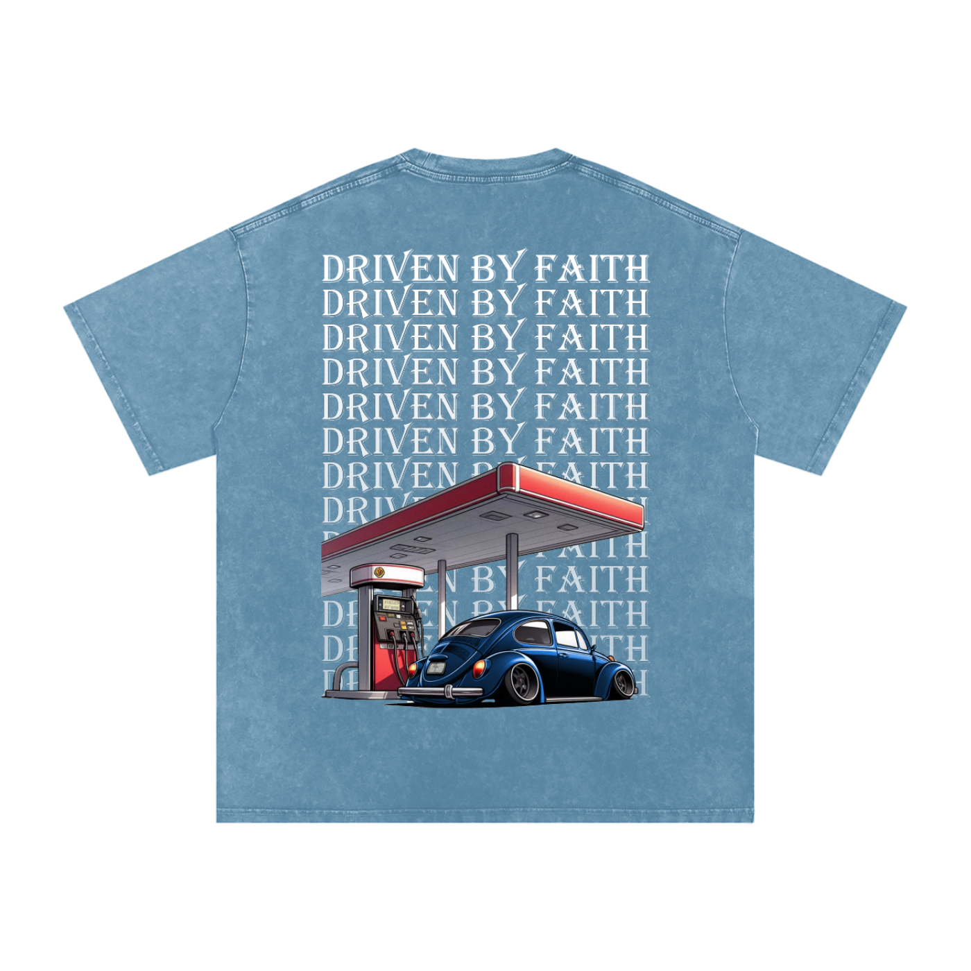 Driven By Faith Volkswagen Beetle Oversized Cotton T-Shirt