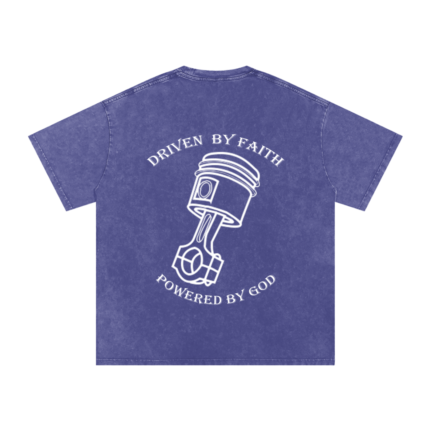 Driven By Faith Piston Powered by God Back Oversized T-Shirt