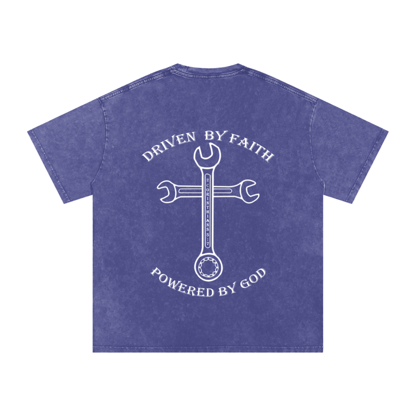 Driven By Faith Cross Powered by God Back Oversized T-Shirt