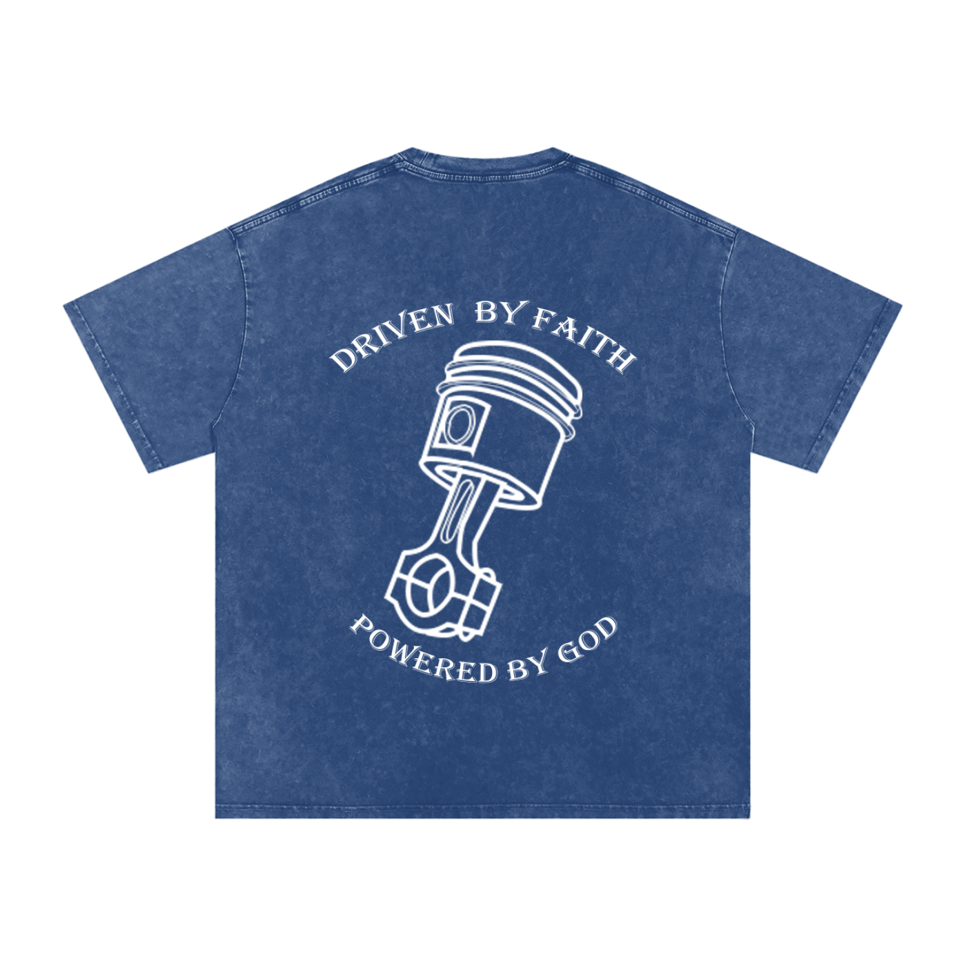 Driven By Faith Piston Powered by God Back Oversized T-Shirt