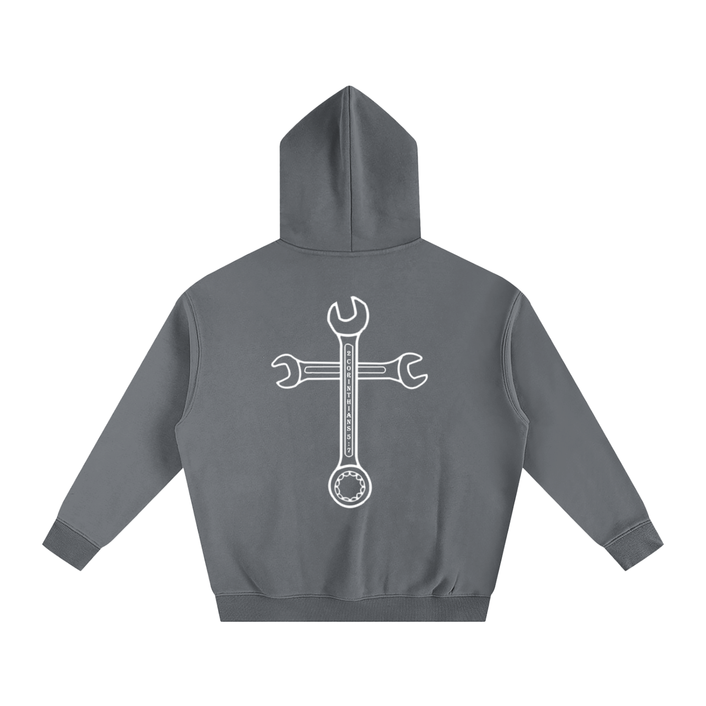 Driven By Faith Cross Back Oversize Fleeced Hoodie