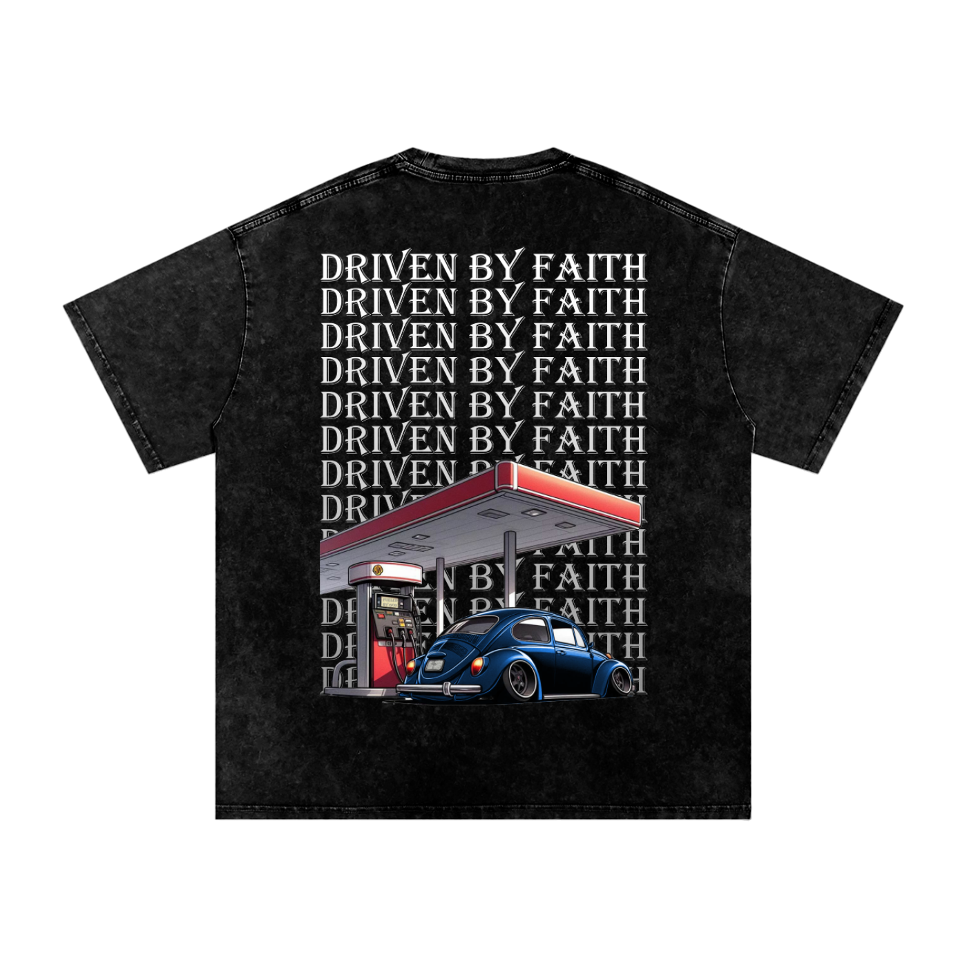 Driven By Faith Volkswagen Beetle Oversized Cotton T-Shirt