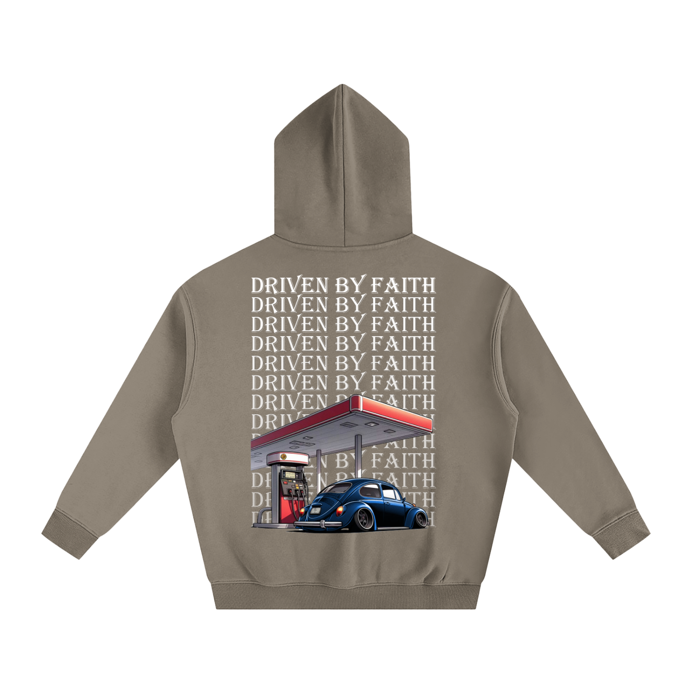 Driven By Faith Volkswagen Beetle Oversize Fleeced Hoodie