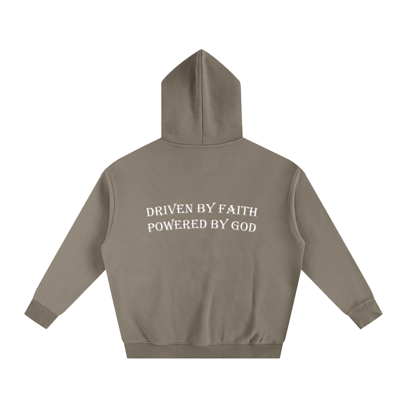 Driven By Faith Powered By God Back Oversize Fleeced Hoodie