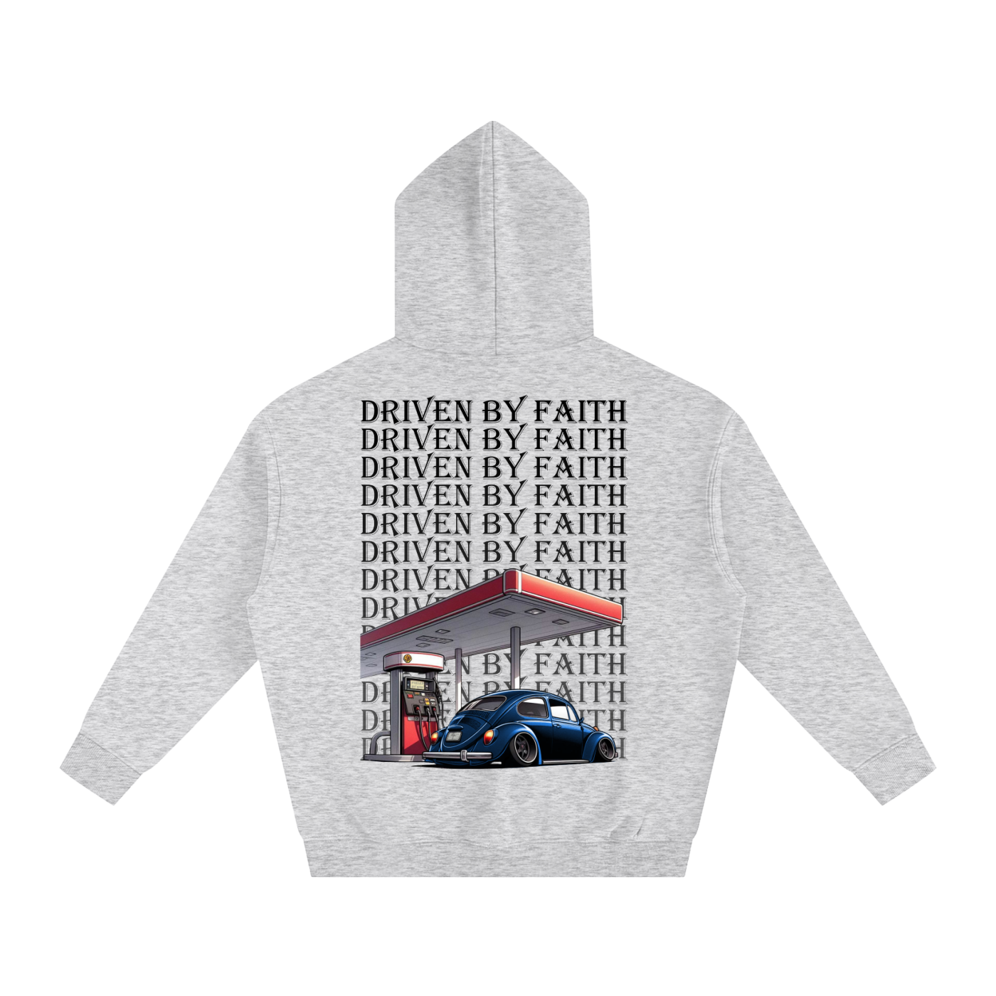 Driven By Faith Volkswagen Beetle Oversize Fleeced Hoodie
