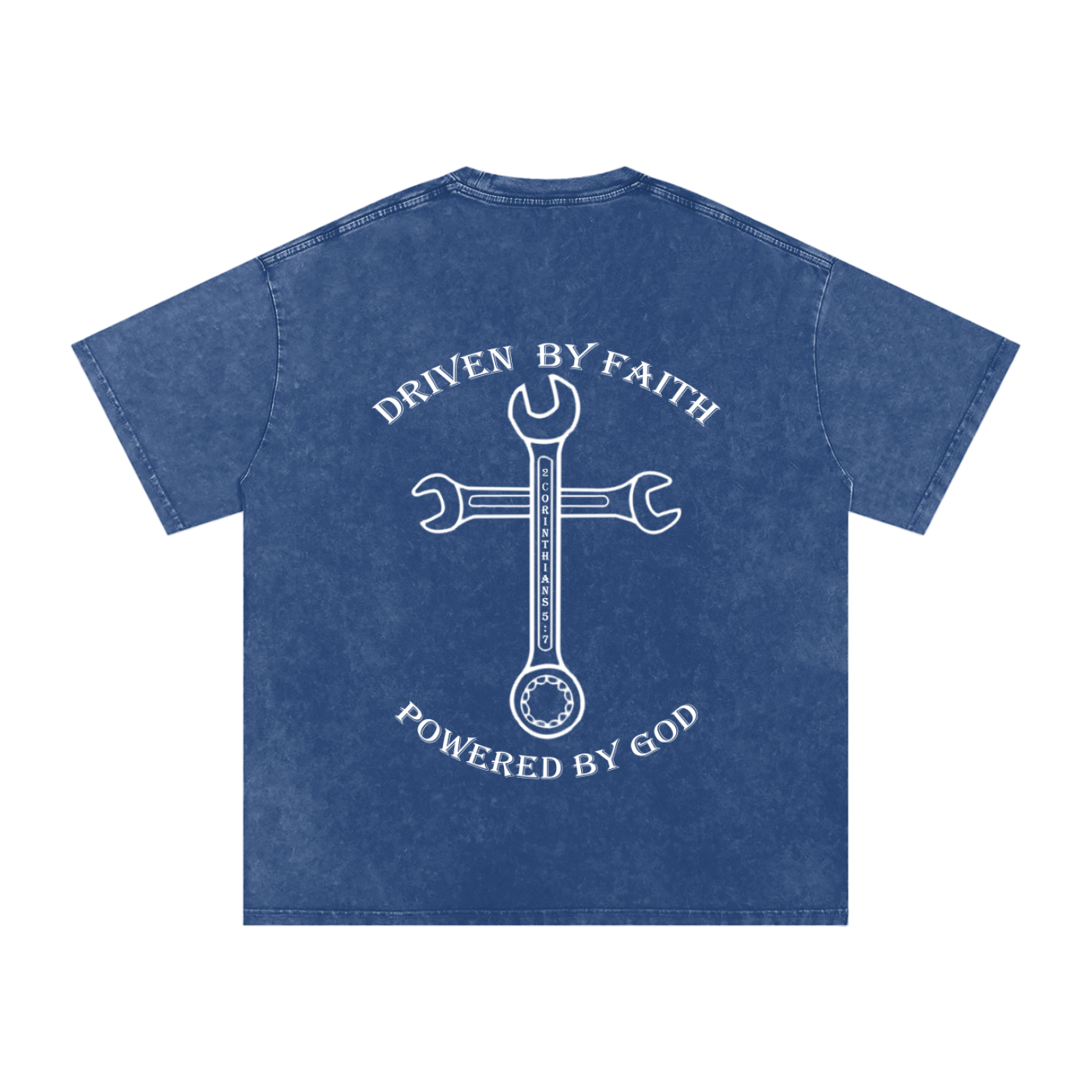 Driven By Faith Cross Powered by God Back Oversized T-Shirt
