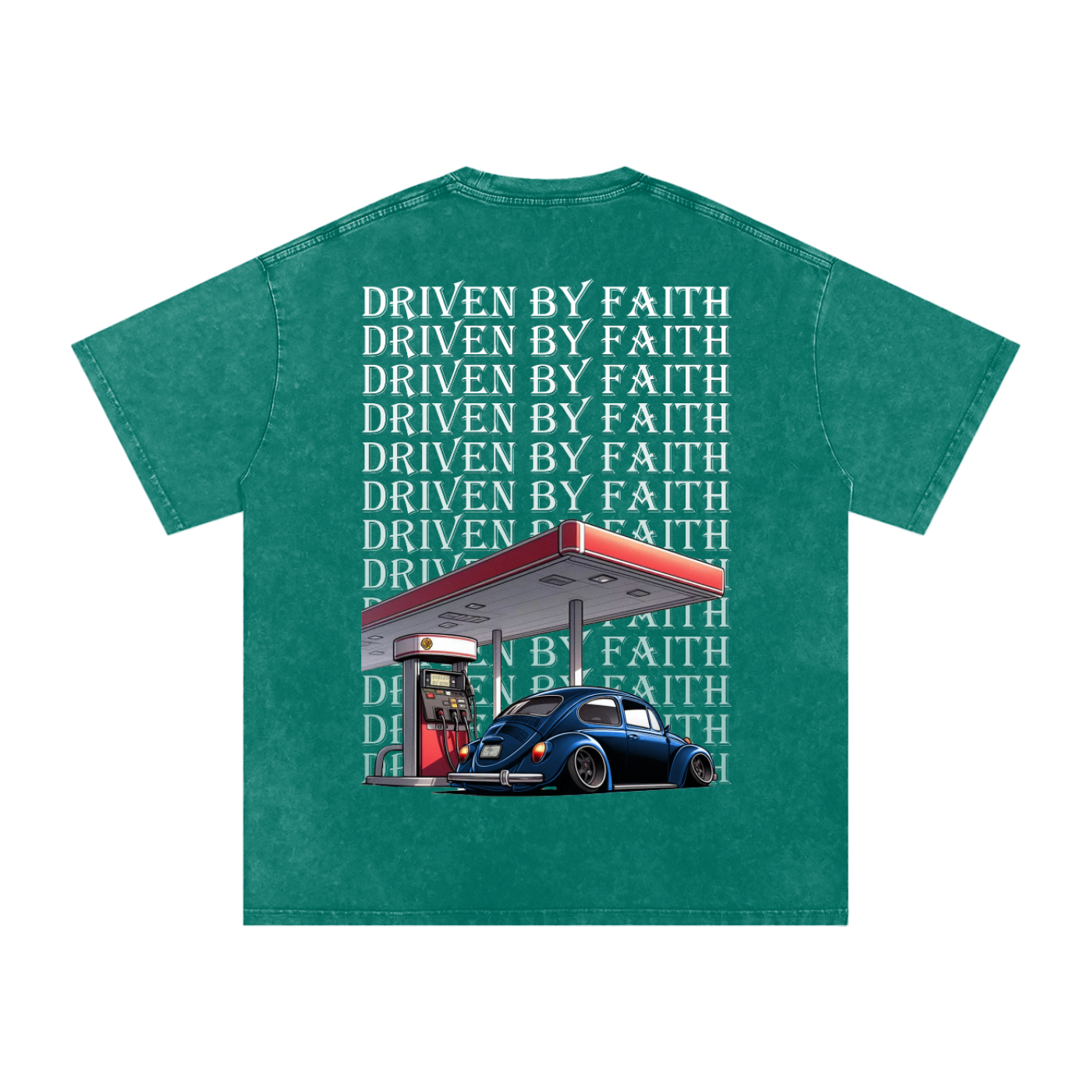 Driven By Faith Volkswagen Beetle Oversized Cotton T-Shirt