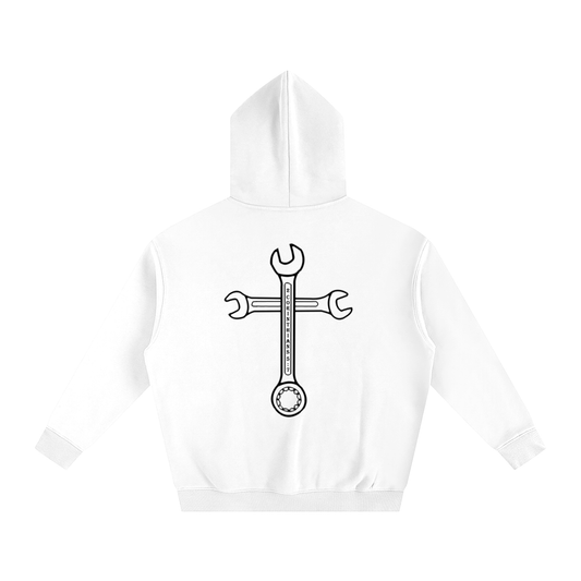 Driven By Faith Cross Back Oversize Fleeced Hoodie