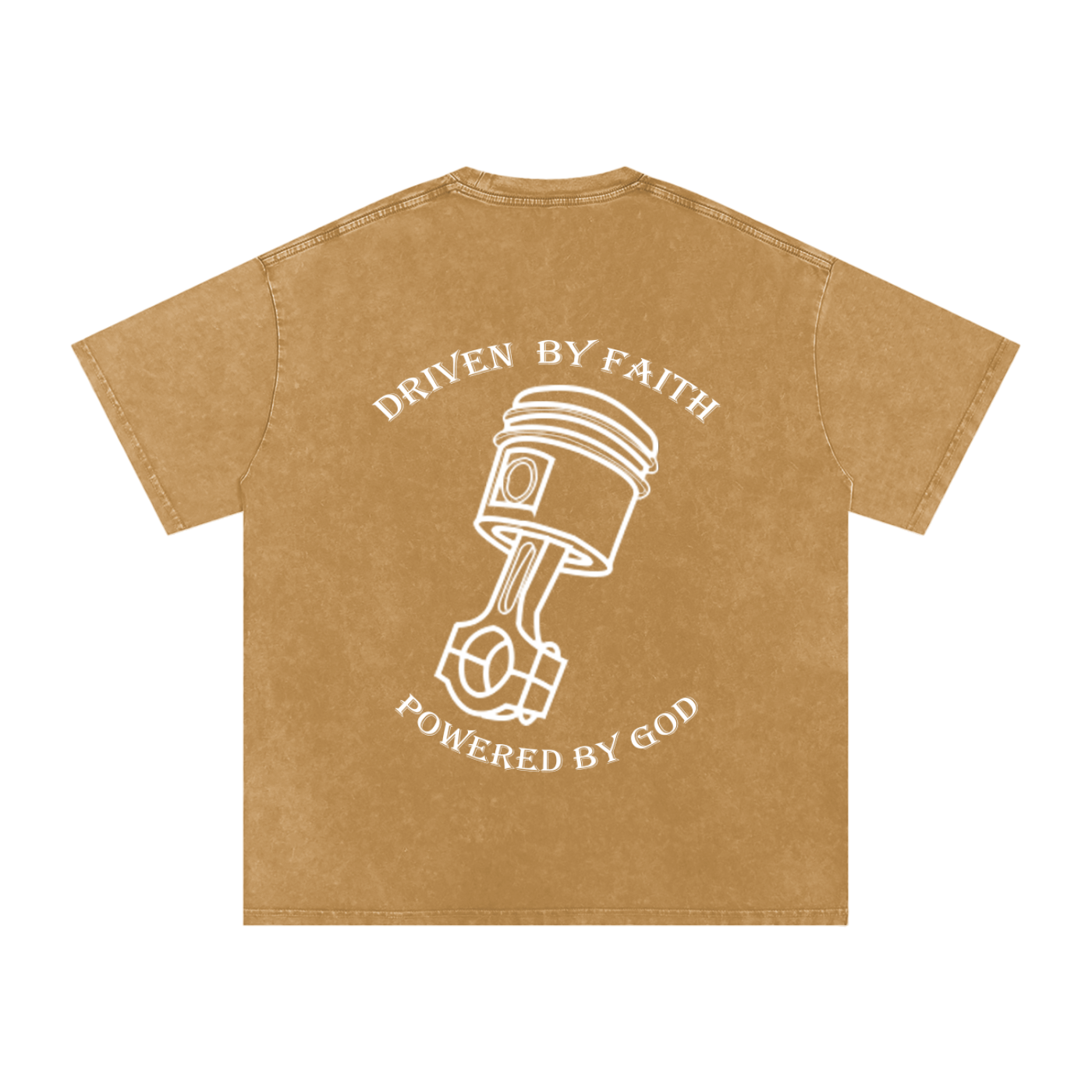 Driven By Faith Piston Powered by God Back Oversized T-Shirt