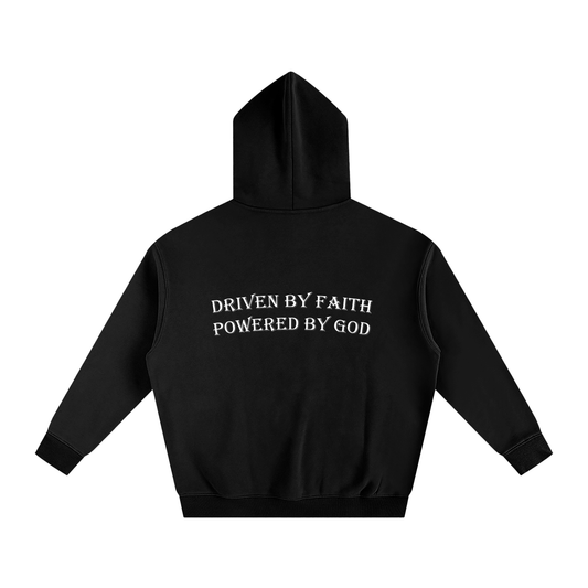 Driven By Faith Powered By God Back Oversize Fleeced Hoodie