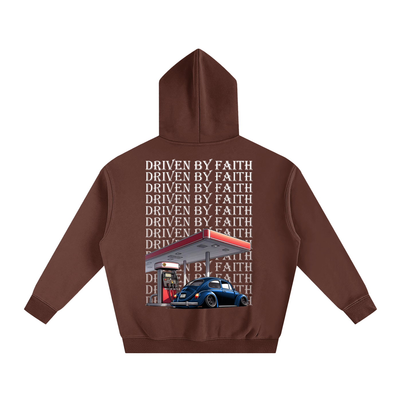 Driven By Faith Volkswagen Beetle Oversize Fleeced Hoodie