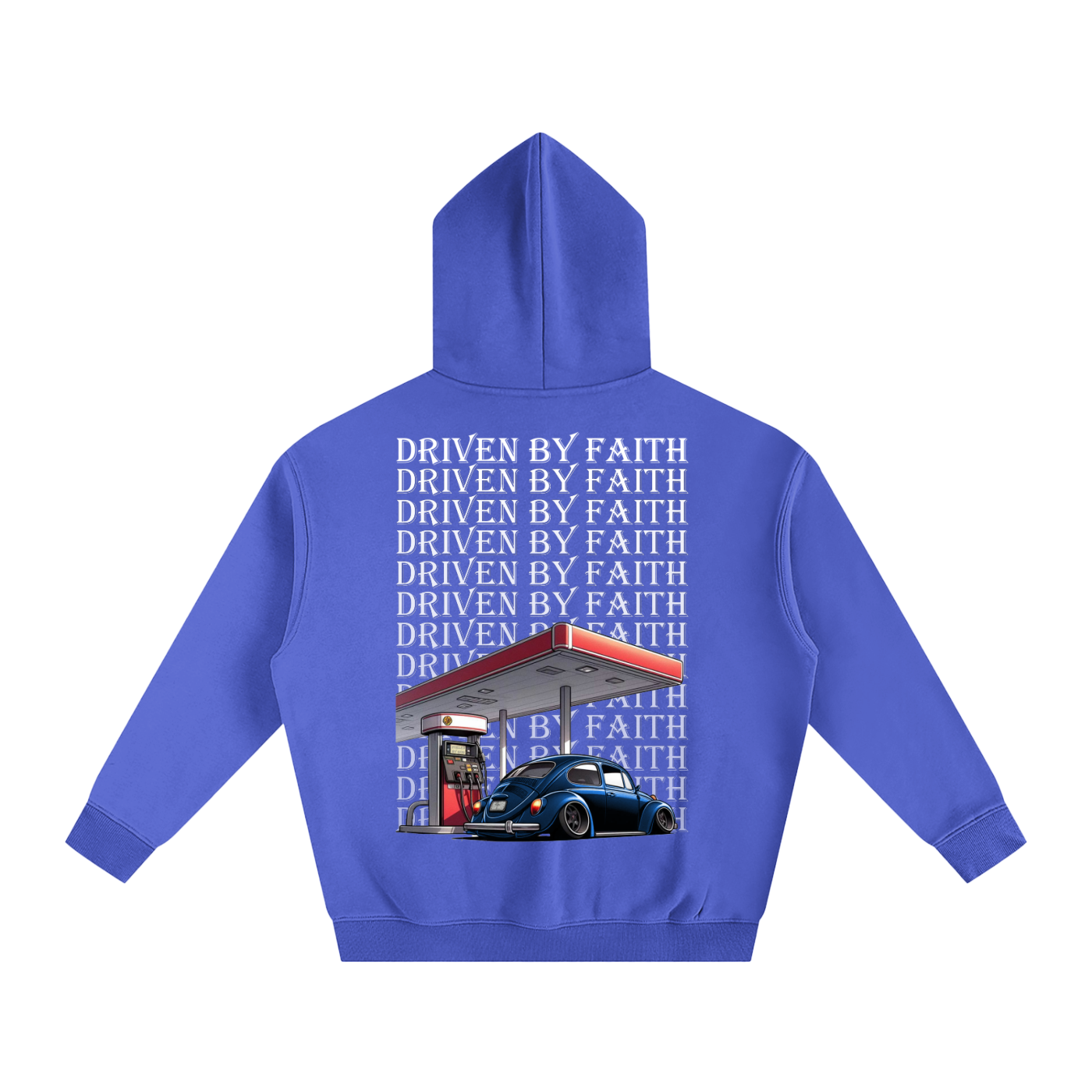 Driven By Faith Volkswagen Beetle Oversize Fleeced Hoodie